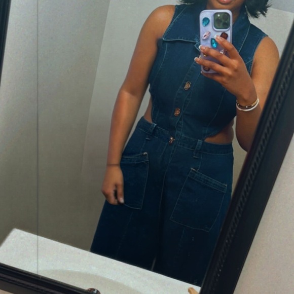Fashion Nova Blue Denim Maxi Dress - Picture 5 of 6